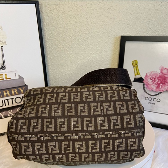 Fendi GUC Zucca Canvas Shoulder/Crossbody Bag w/Leather Trim - Picture 6 of 13
